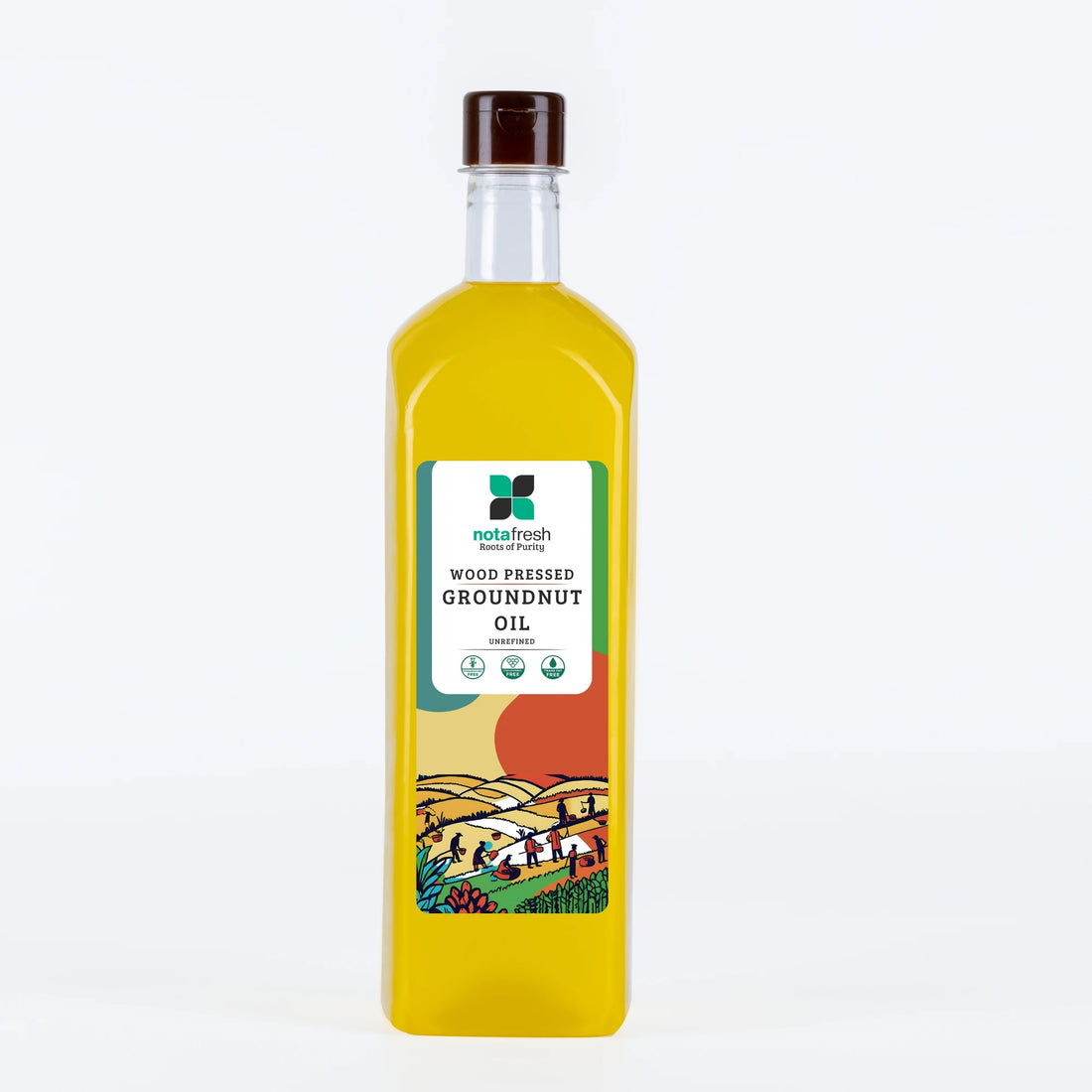 Unrefined, natural wood-pressed groundnut oil – Free from additives and chemicals.